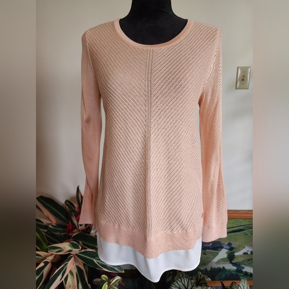 Calvin Klein sweater,  peach, small - Picture 1 of 6